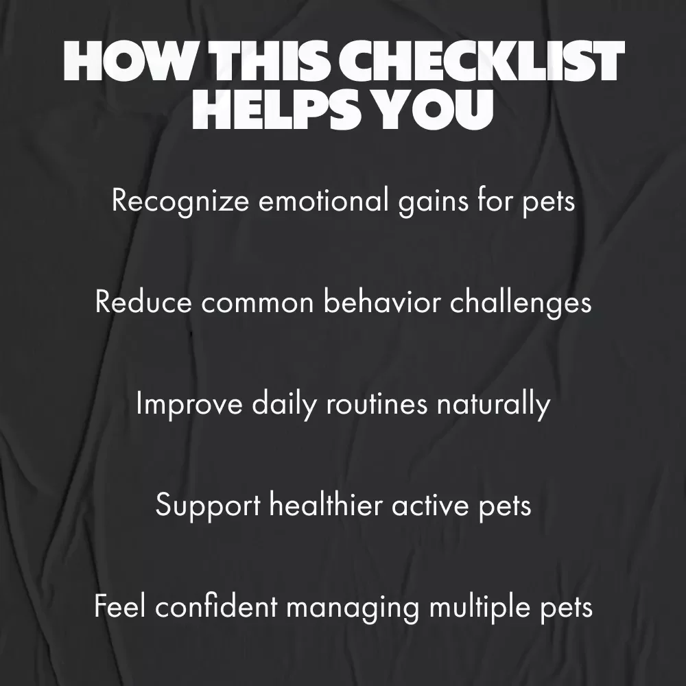 Checklist of the Real Benefits of Having Multiple Pets | Digital Download Checklist | Pet Parenting Guide | Understanding the benefits of having multiple pets