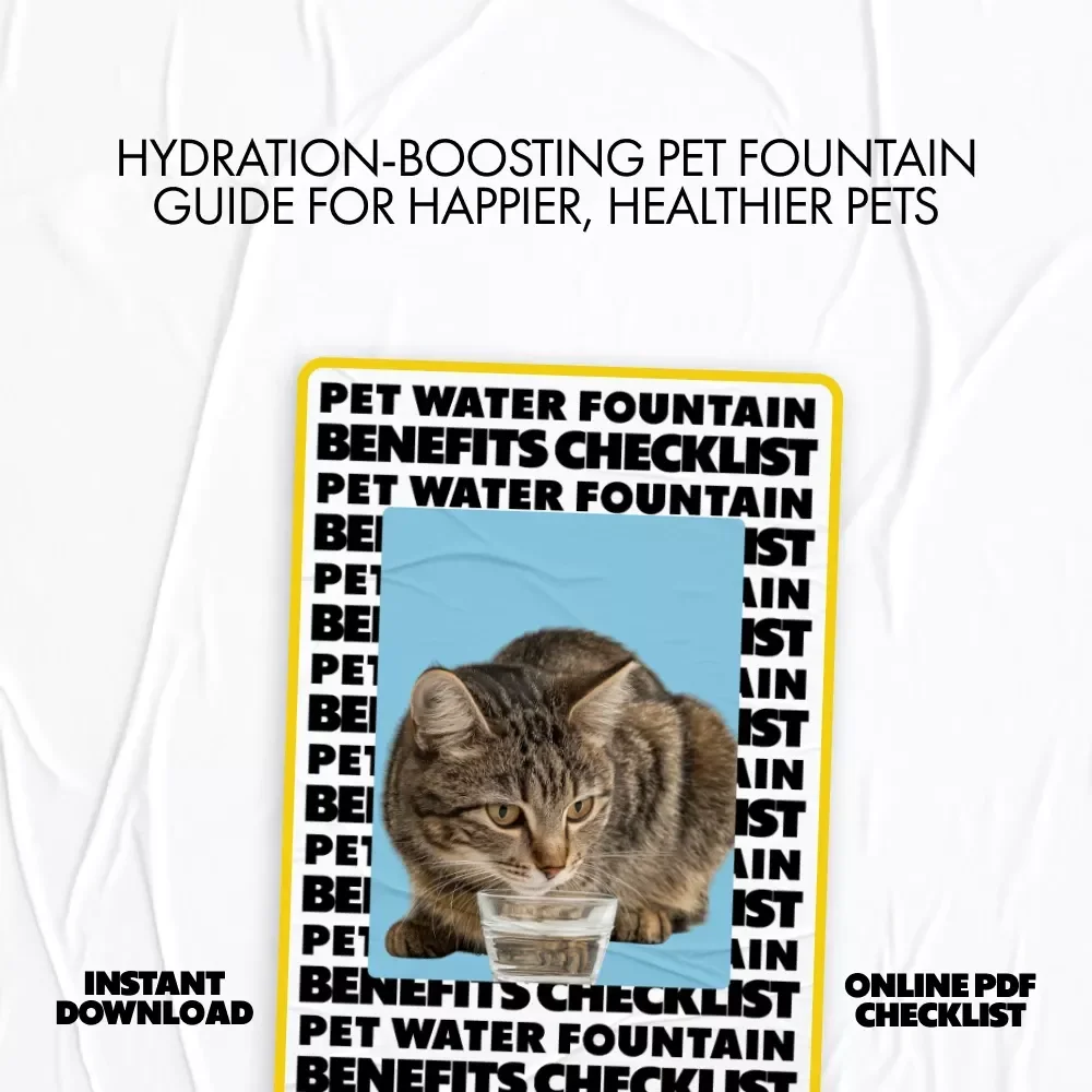 Pet Water Fountain Benefits Checklist | Digital Download Guide to best pet water fountains benefits for Cats & Dogs, Hydration Tips, Printable