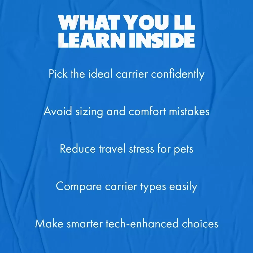 Choosing the Perfect Pet Carrier | Pet Carrier Guide eBook | Digital Download Checklist for Travel | Soft-Sided & Hard-Sided Carriers, Backpack & Sling Options, AI-Powered Recommendation Tools