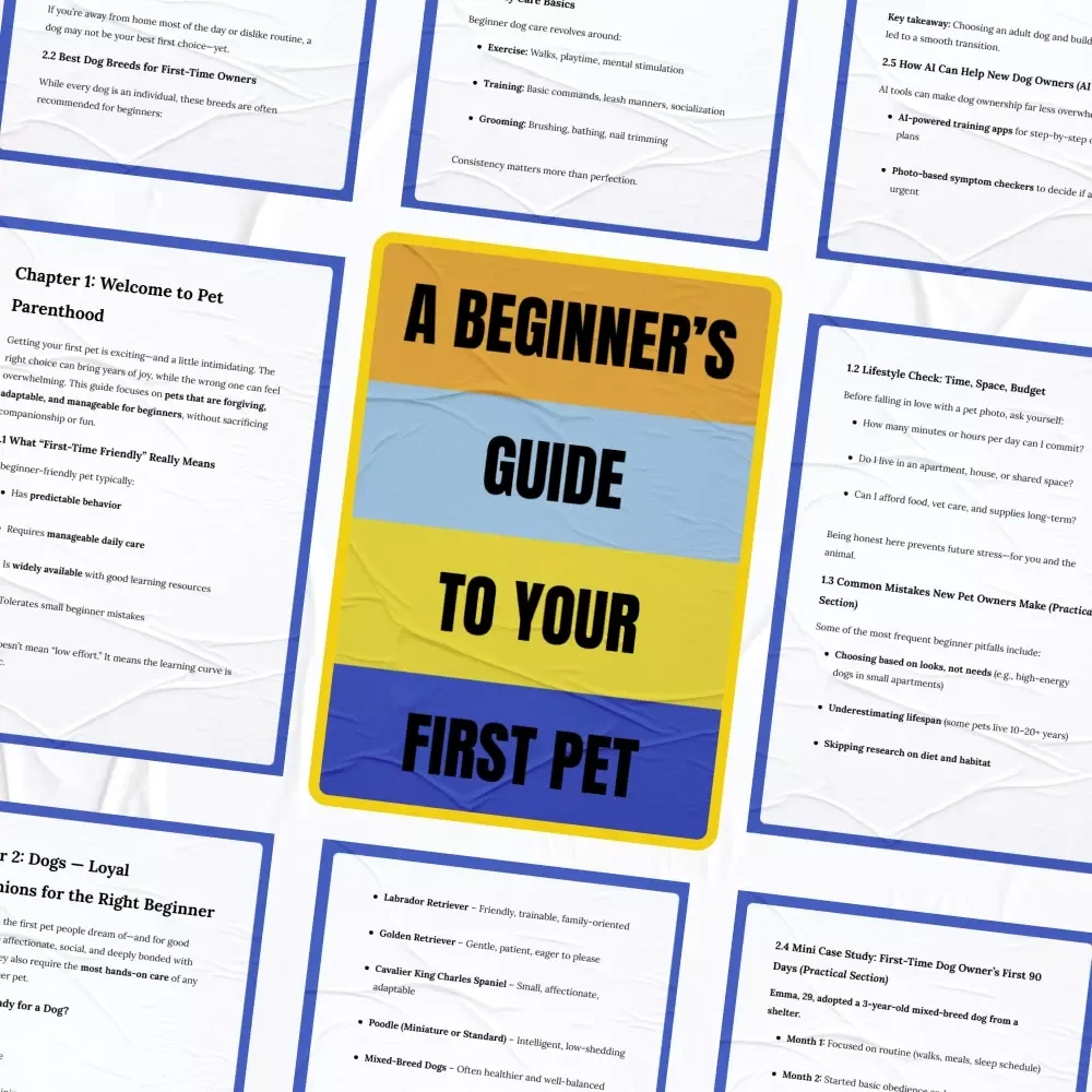 A Beginner’s Guide to Your First Pet – An Easy eBook for Choosing Pets That Are Good for First Time Owners, Confident Care & Smart Decisions