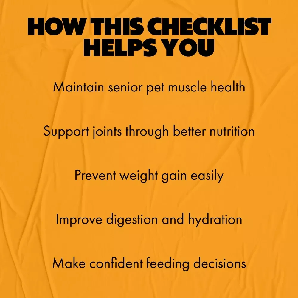 Checklist: Balanced Diet Tips for Senior Pets | Easy Nutrition Guide for Aging Dogs & Cats | Digital Download