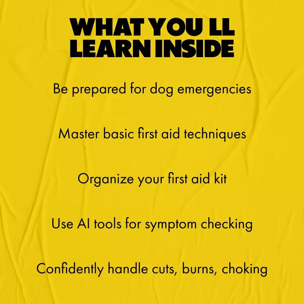 Dog First Aid Essentials: Comprehensive Guide, eBook & Checklist for Dog Owners - Digital Download