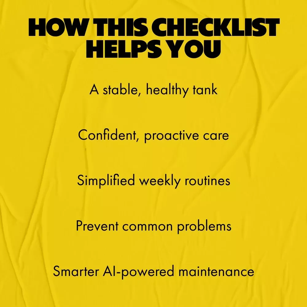 Fish Tank Care Essentials Digital Checklist | Instant Download Aquarium Maintenance Guide | Step-by-Step Fish Tank Checklist for Beginners