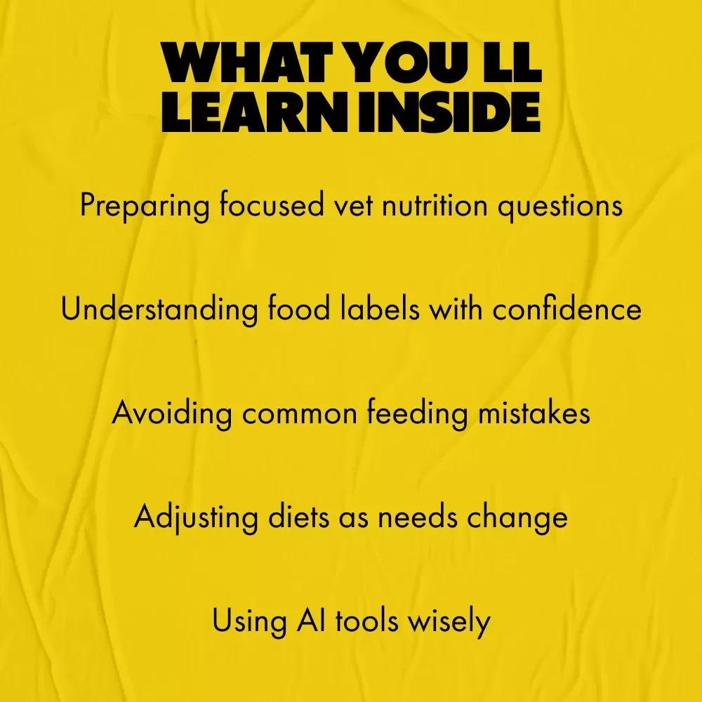 The Essential Questions to Ask Your Vet About Pet Nutrition | Practical eBook for Smarter Feeding Decisions, Vet Visit Prep & Confident Pet Parents