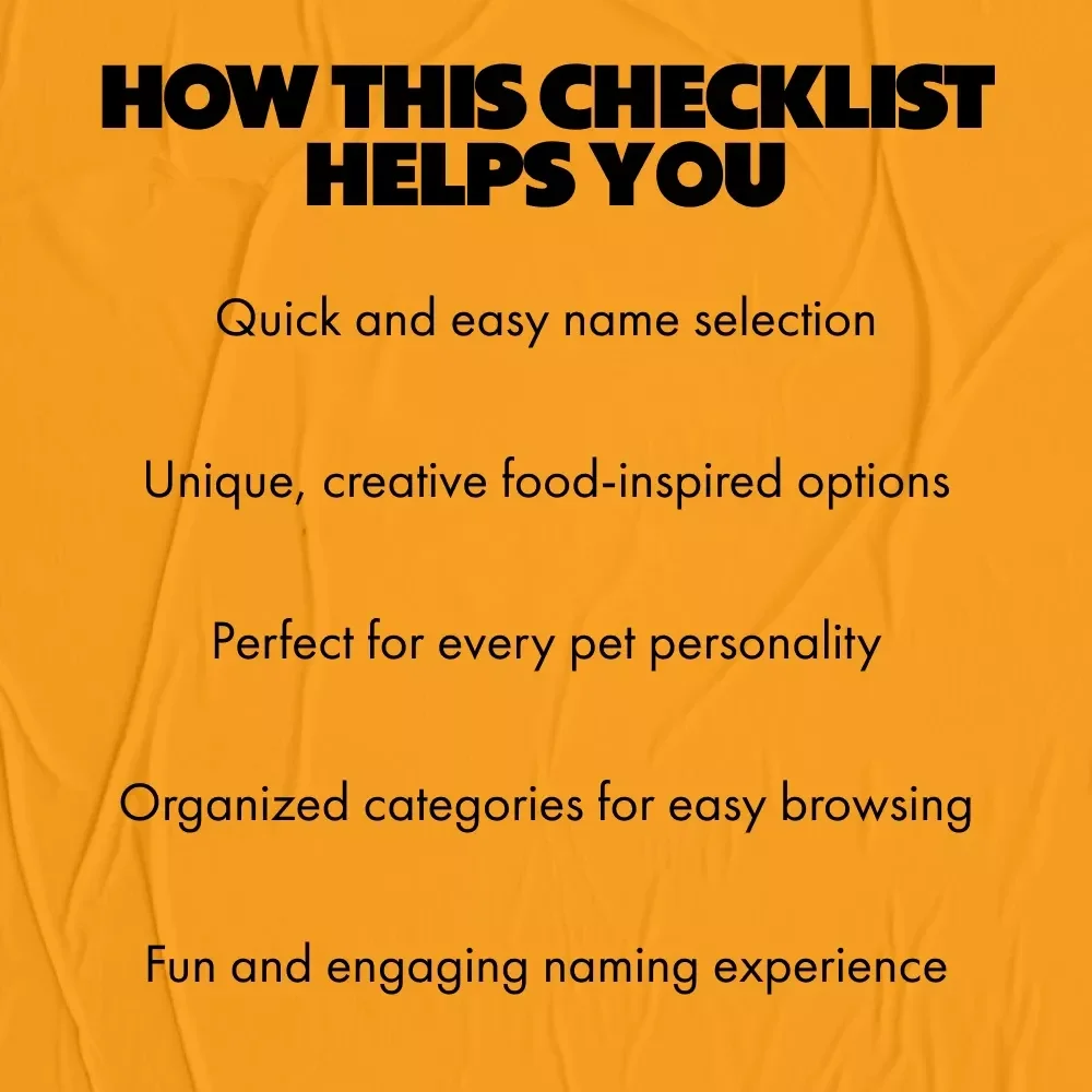 Pet Names Inspired by Food: A Deliciously Fun Checklist – Creative Pet Naming Guide