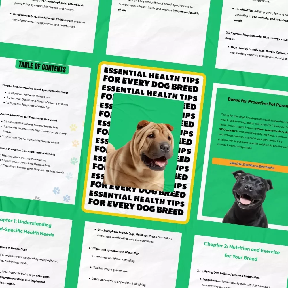 Essential Health Tips for Every Dog Breed – Breed-Specific Wellness Guide with Dog Breed Specific Health Tips, Nutrition, Exercise & Preventive Care (Digital Download)