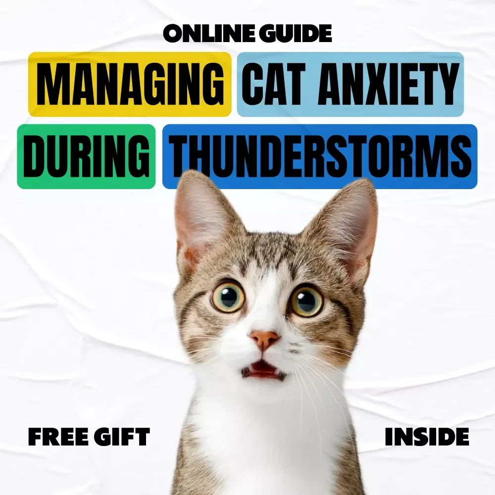 Managing Cat Anxiety During Thunderstorms | Calm Your Cat with Confidence | Practical eBook Guide for cat anxiety at thunderstorms
