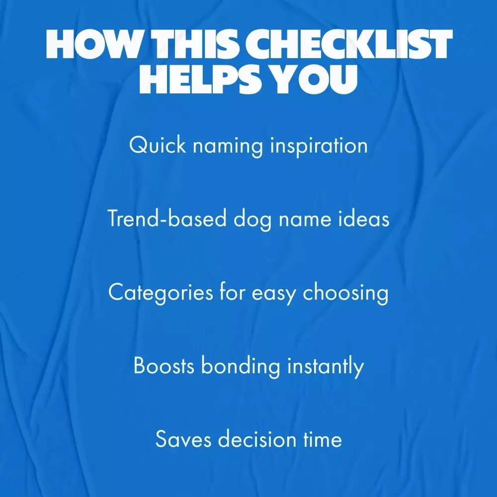 Checklist: Top Dog Names That Everyone's Talking About! | Digital Download | Trendy & Cute Pet Names | most popular dog names | Puppy Naming Guide for New Pet Parents | Printable Dog Name Ideas