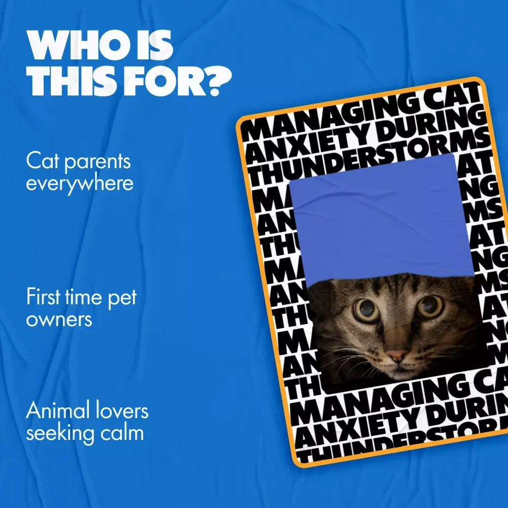 Managing Cat Anxiety During Thunderstorms | Calm Your Cat with Confidence | Practical eBook Guide for cat anxiety at thunderstorms