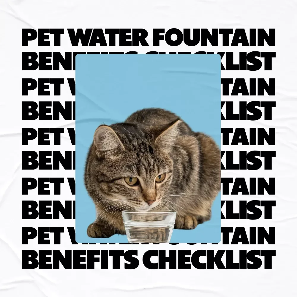 Pet Water Fountain Benefits Checklist | Digital Download Guide to best pet water fountains benefits for Cats & Dogs, Hydration Tips, Printable