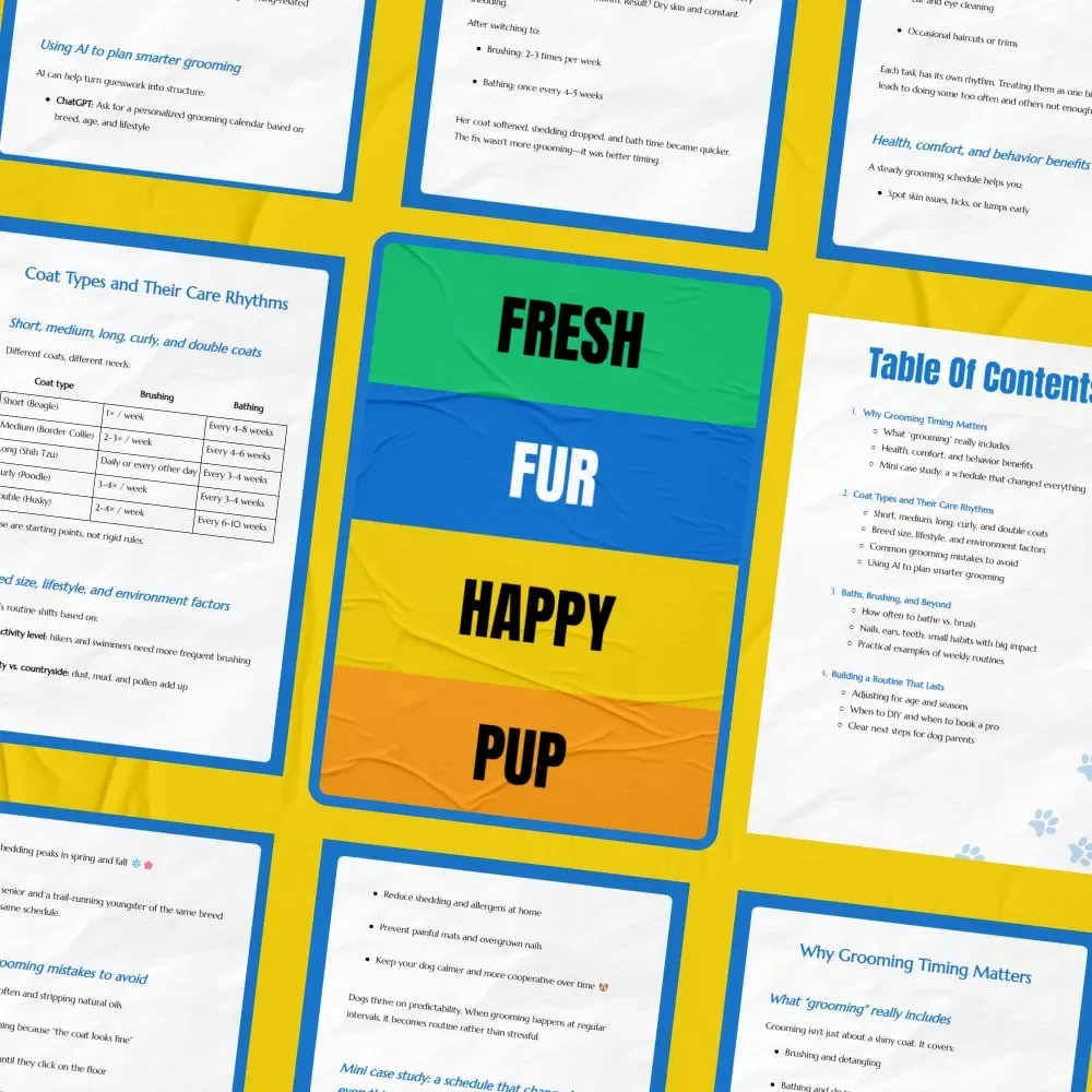 Fresh Fur, Happy Pup: The Ultimate Grooming Guide for Your Dog's Health and Happiness - eBook Download