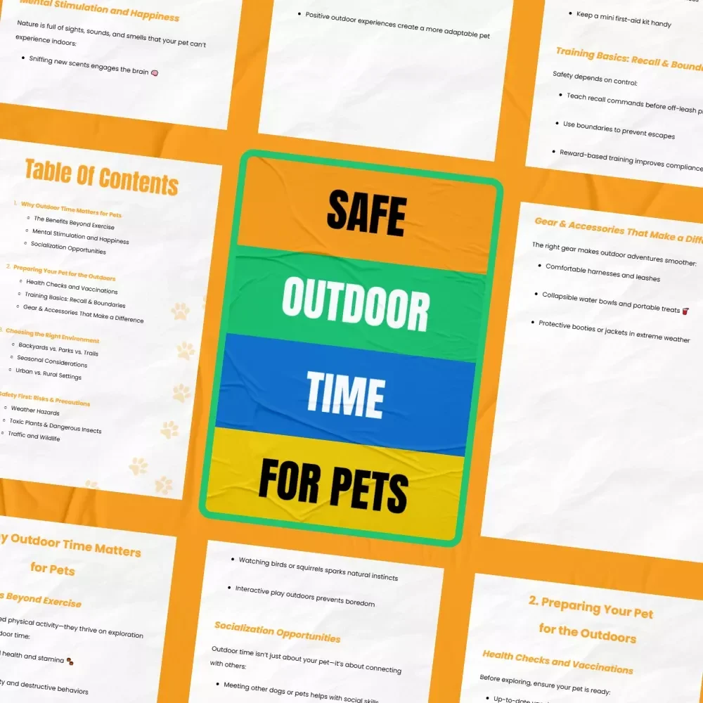 Safe Outdoor Time for Pets: A Comprehensive eBook for Ensuring Your Pet's Safety and Happiness Outdoors