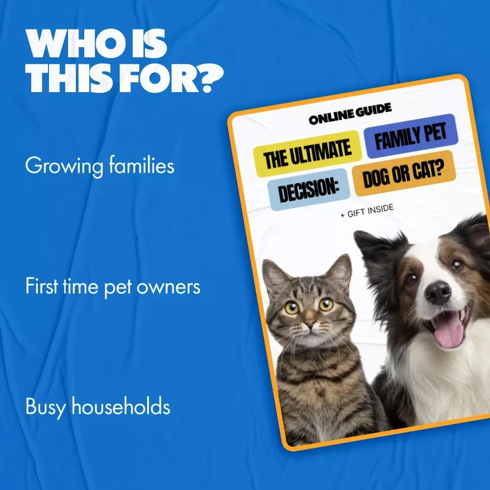 The Ultimate Family Pet Decision: Dog or Cat? | A Practical eBook Guide for Families on how to decide between dog or cat for family