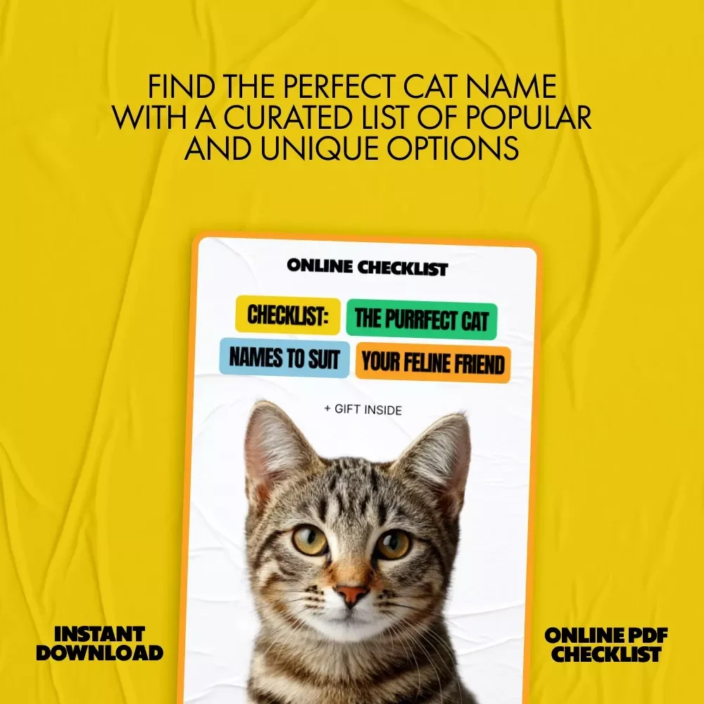 Checklist: The Purrfect Cat Names to Suit Your Feline Friend - Most Popular & Unique Cat Names