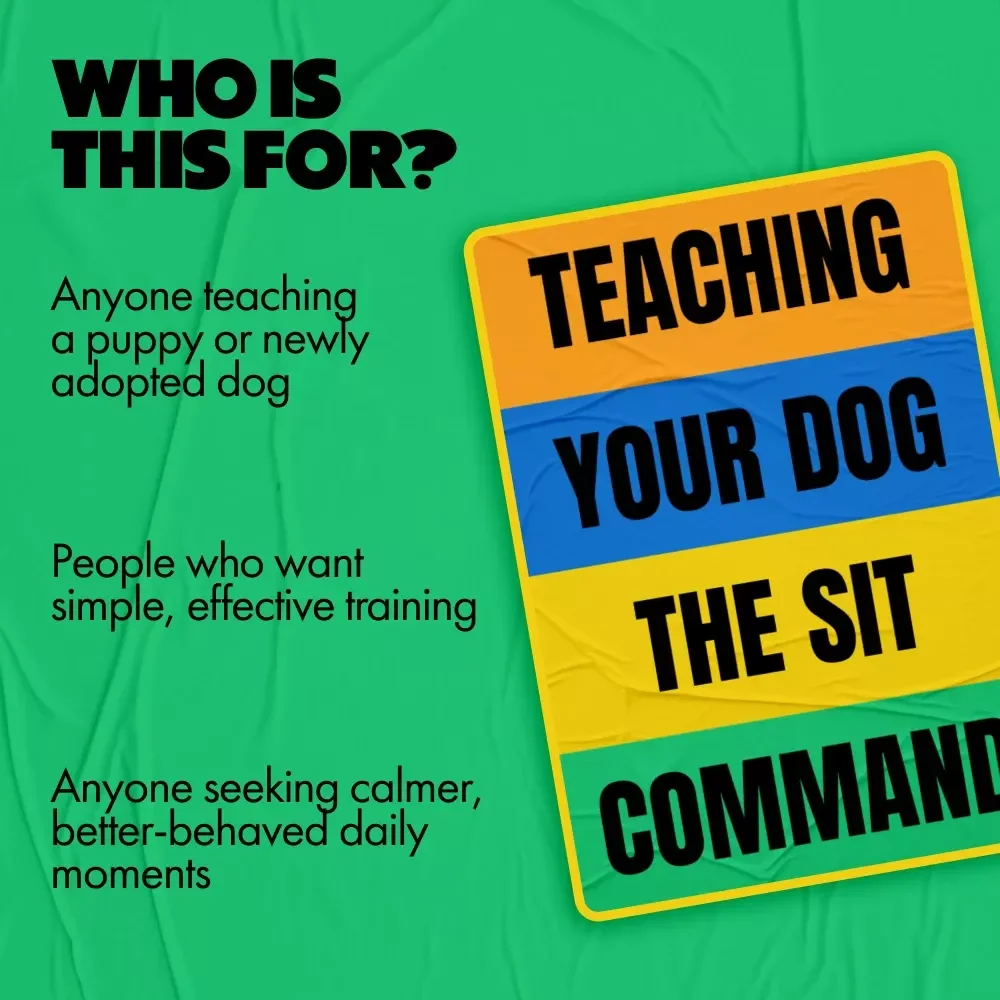 Teaching Your Dog the Sit Command | Dog Training Guide Download, Puppy Obedience eBook, Instant Digital PDF for Beginners & Pet Owners
