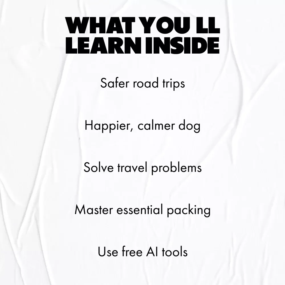Paws on the Road: A Must-Have Digital Guide for Dog Owners | Car Travel Tips for Dogs, Road Trip Essentials & Safety for Pets