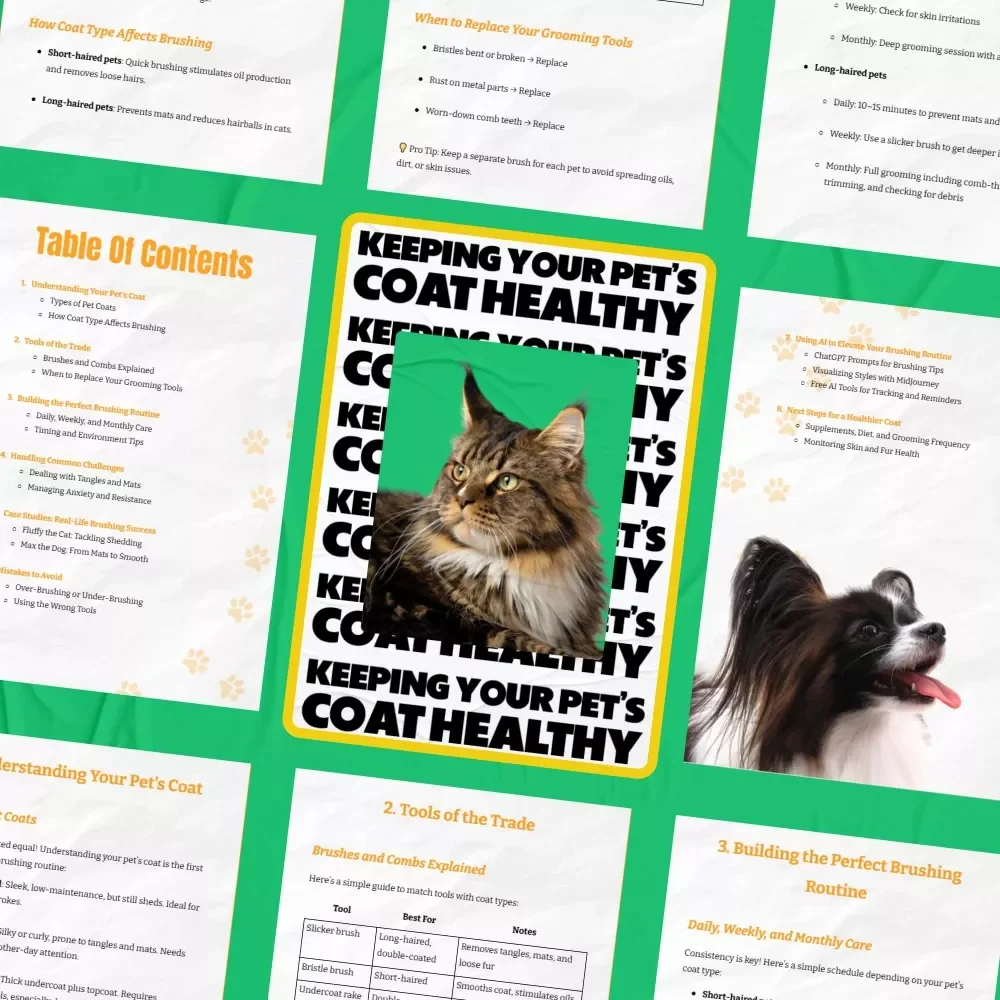 Keeping Your Pet’s Coat Healthy | Practical eBook Guide to the Best Brushing Routine for Pets, Dogs & Cats, Easy Grooming Care, Digital Download