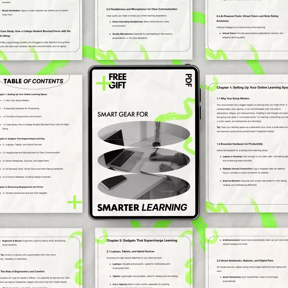 Smart Gear for Smarter Learning | Digital Guide to the Best Gadgets for Online Learning, Study Setup & Productivity Tools