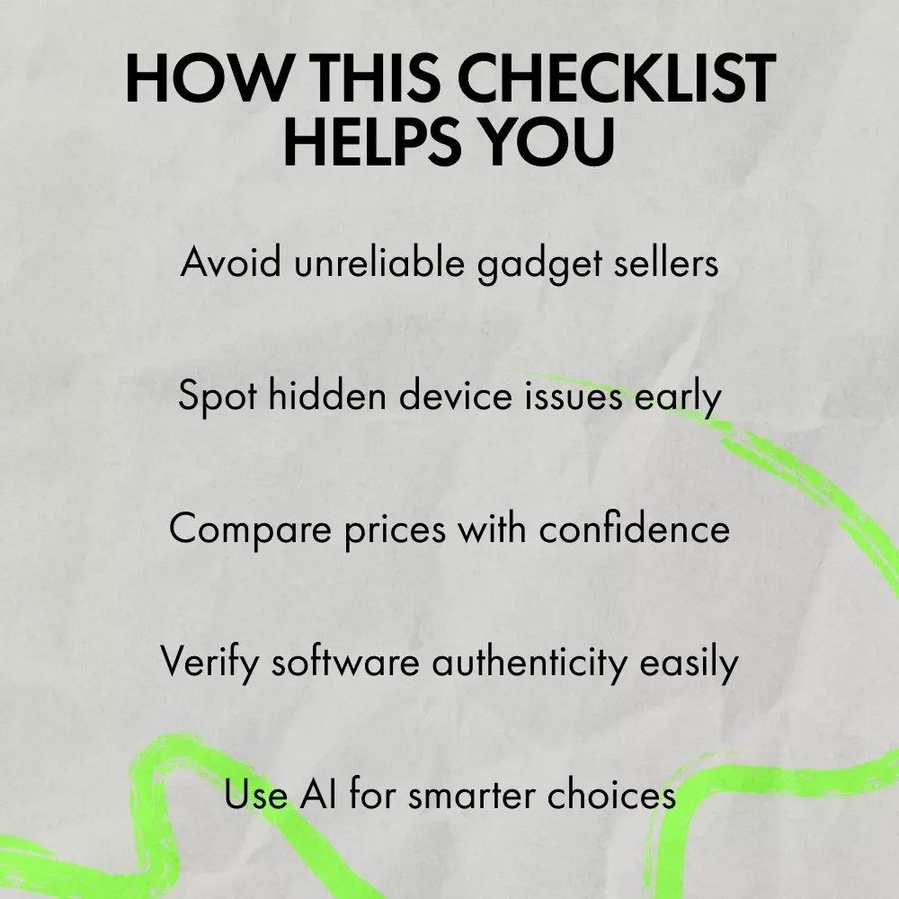 Refurbished Gadget Buying Checklist | Smart Digital Checklist Guide for What to Ask Before Buying Refurbished Gadgets | Instant Download