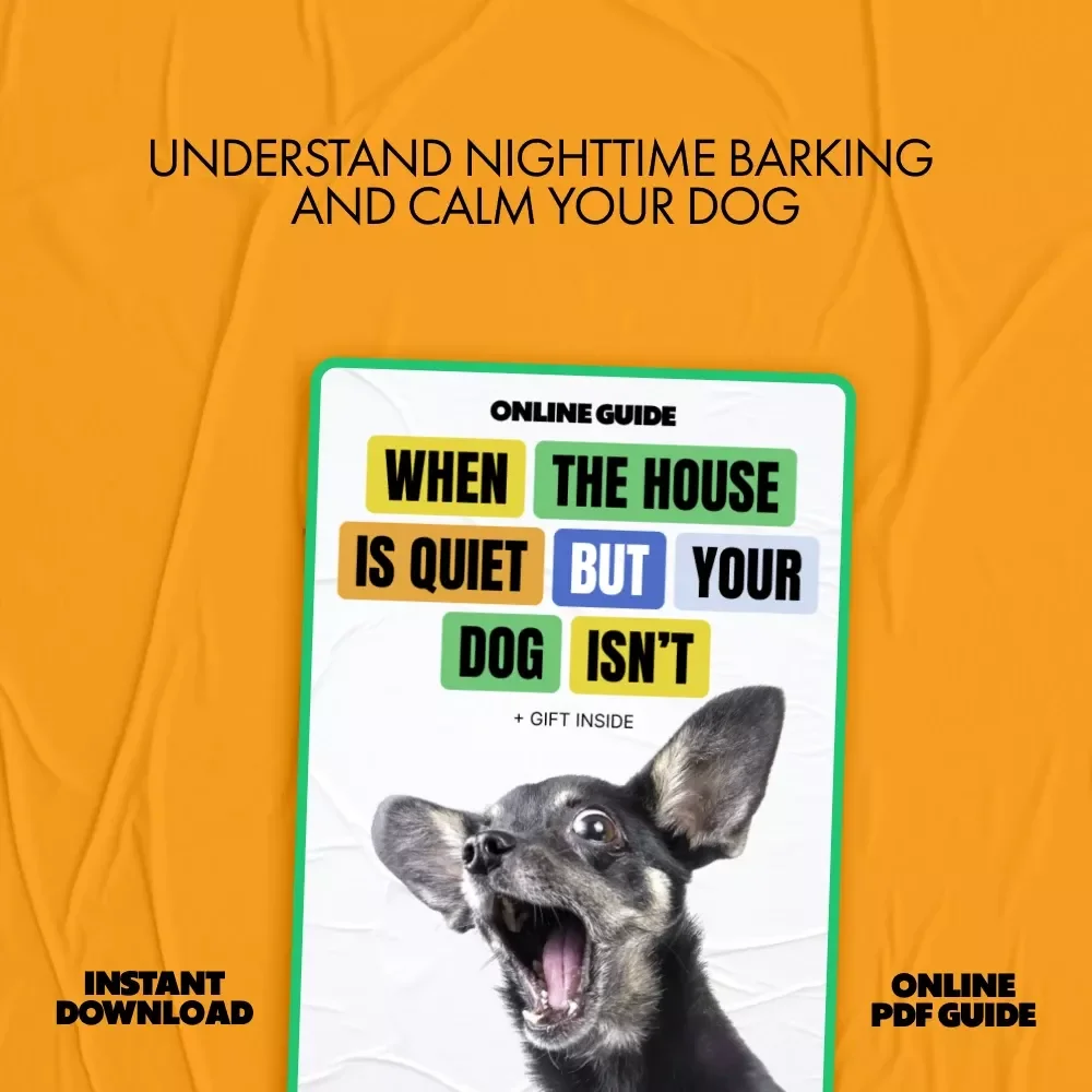 When the House Is Quiet but Your Dog Isn’t – Nighttime Barking Guide | why does my dog bark at night | Calm Evenings Digital Download