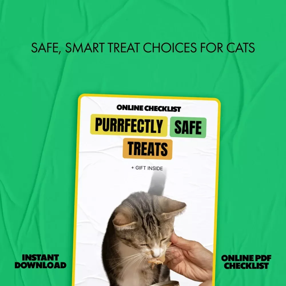 Purrfectly Safe Treats | Cat Treats Safety Tips Checklist for Healthy, Happy Cats | Digital Download