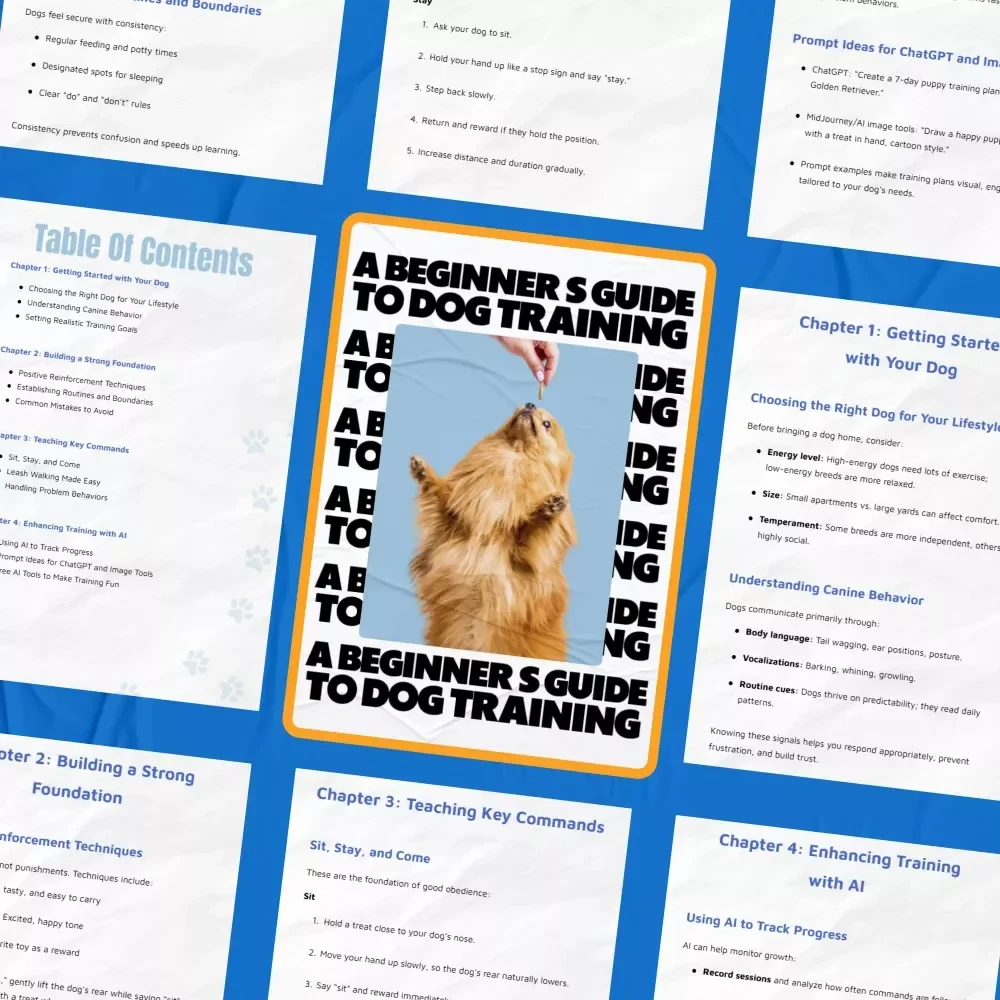 A Beginner’s Guide to Dog Training | Step-by-Step Guide with Dog Training Tips for Beginners | Easy Commands, Positive Reinforcement & AI Tools for New Dog Owners