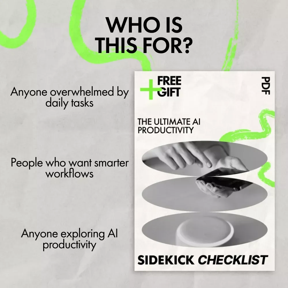The Ultimate AI Productivity Sidekick Checklist – Smart Daily Workflow Planner, Digital Download for Finding the best ai assistant for productivity