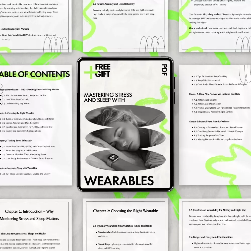Mastering Stress and Sleep with Wearables – Practical Ebook Guide with Wearable Tips for Stress and Sleep Data, Smarter Health Tracking & Better Rest