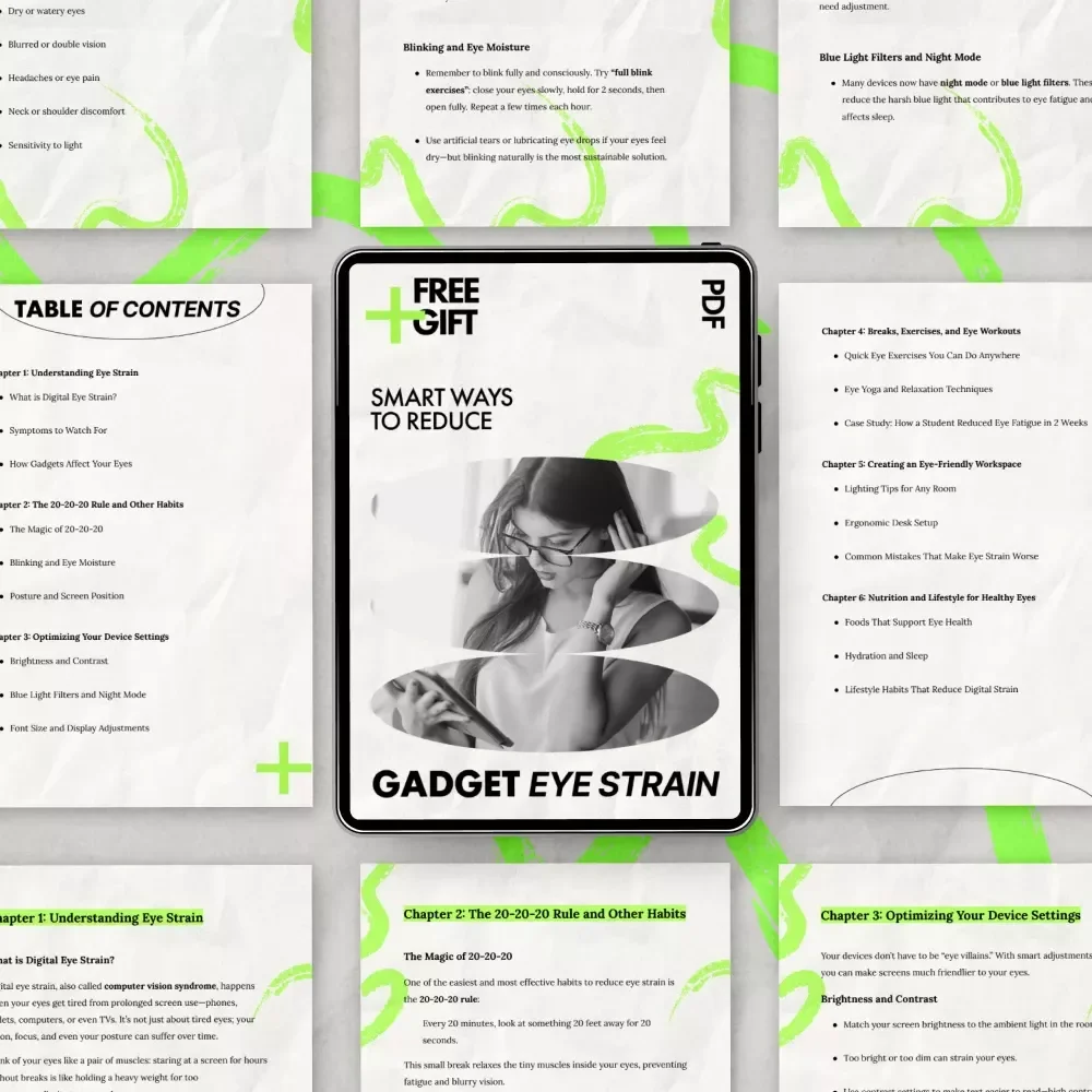 Smart Ways to Reduce Gadget Eye Strain – Practical Ebook Guide on how to reduce eye strain after using gadgets for Work, Study, and Screen Life