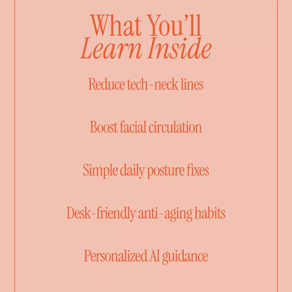 Posture Secrets for Youthful Skin – Ebook Guide on how posture affects skin appearance, Facial Aging, Tech Neck & Radiant Skin Habits