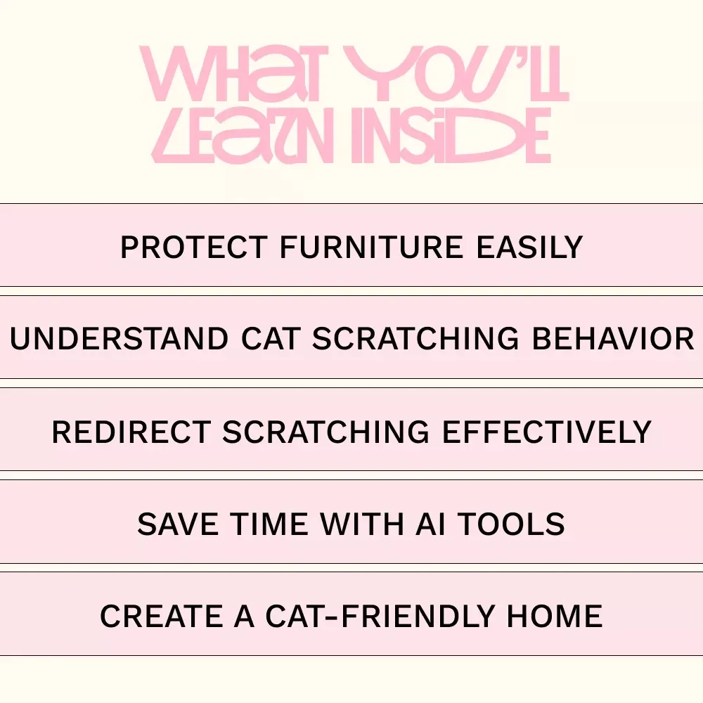 Clever Ways to Keep Cats from Scratching Furniture | Cat Training Guide, Stop Cat Scratching Sofa, Protect Furniture eBook, Digital Download for Cat Owners