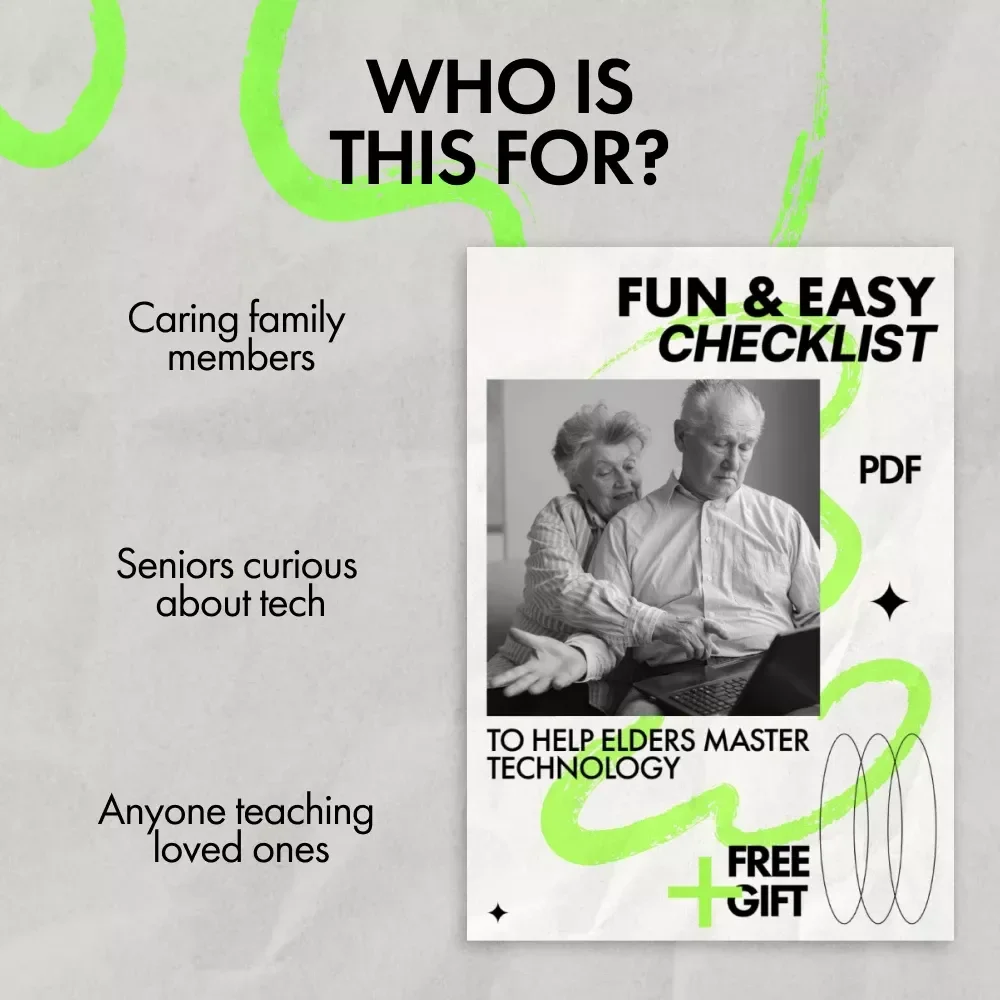 Fun & Easy Checklist to Help Elders Master Technology | Simple Digital Guide for Families & Caregivers | how to help elders to get used to gadgets