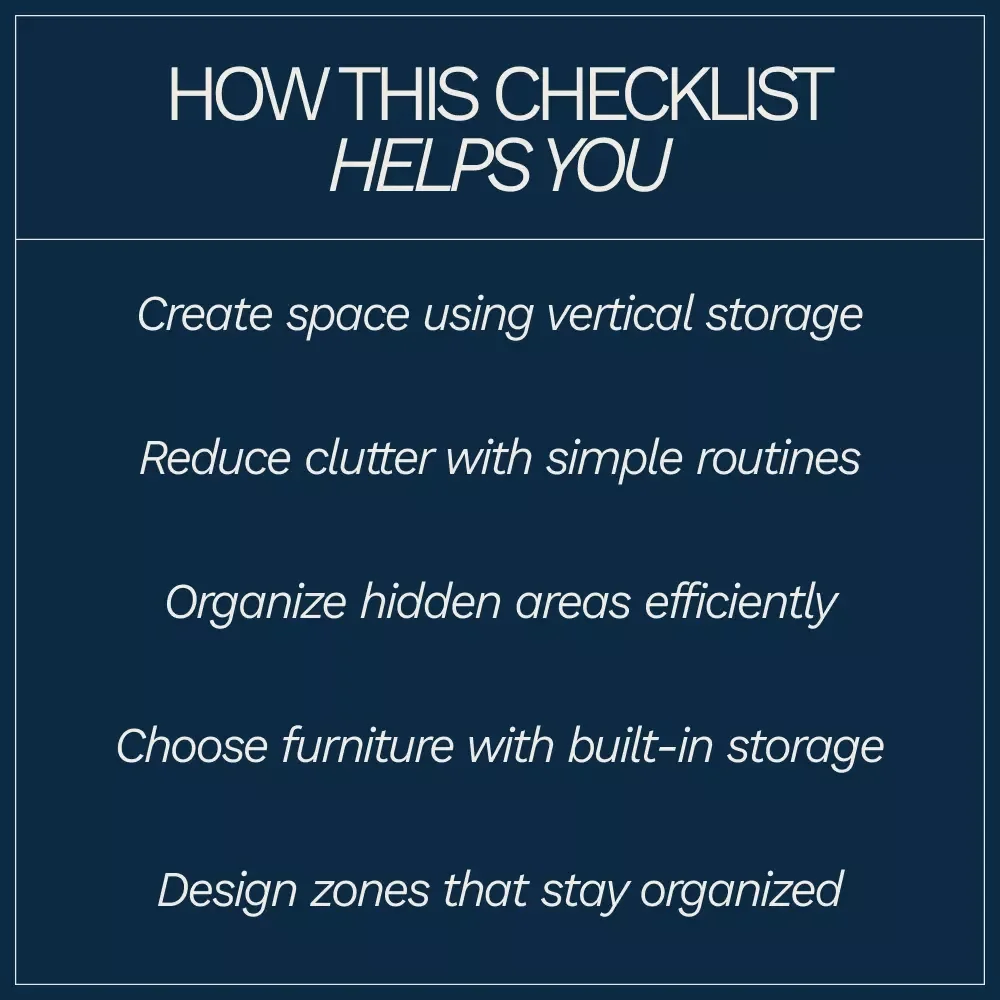 Smart Storage Solutions for Small Homes | Printable Checklist to Maximize Space & Discover What Storage Solutions Work for Small Homes