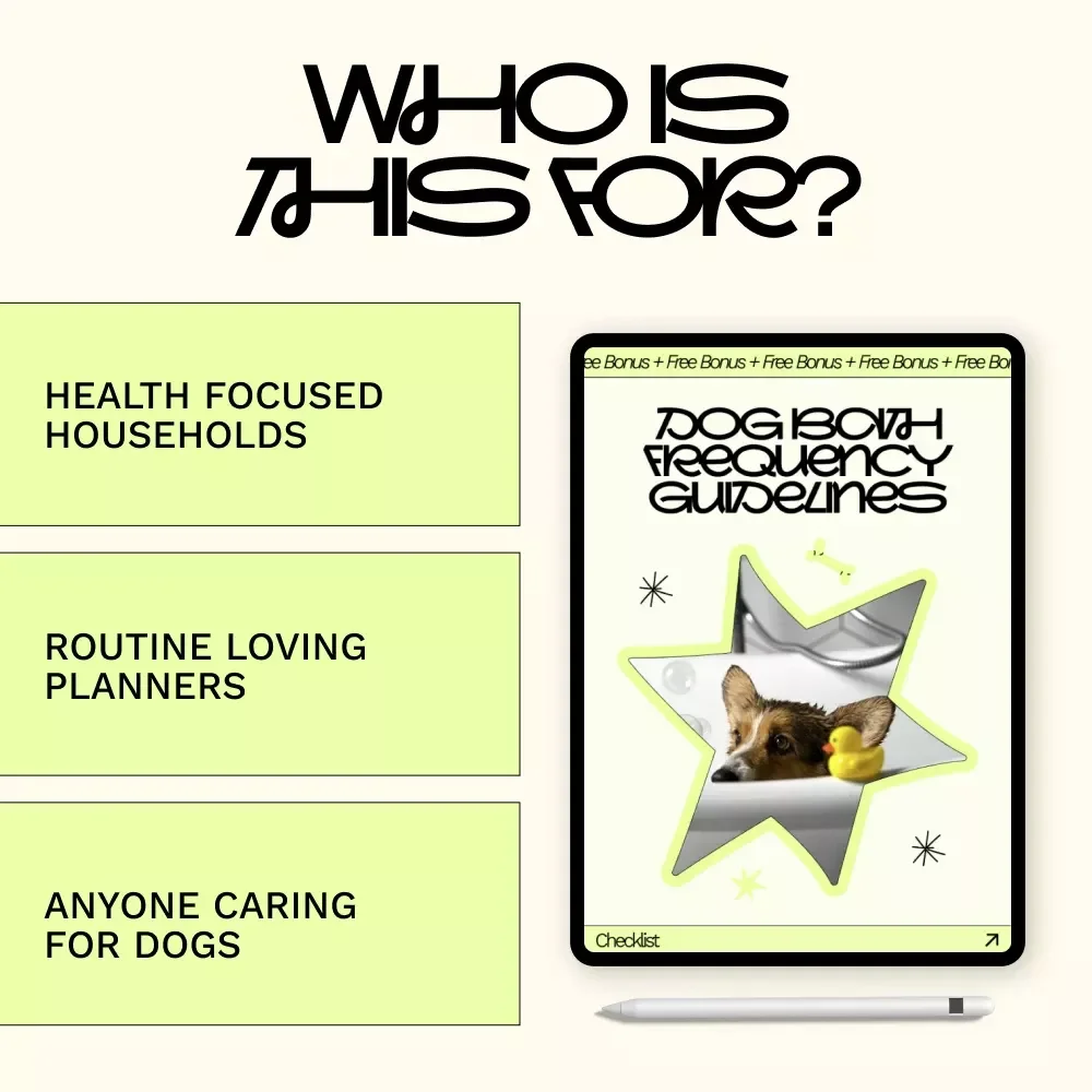 Dog Bath Frequency Guidelines | Easy Care Checklist for Healthy Skin & Coat | Printable Pet Grooming Routine for All Breeds