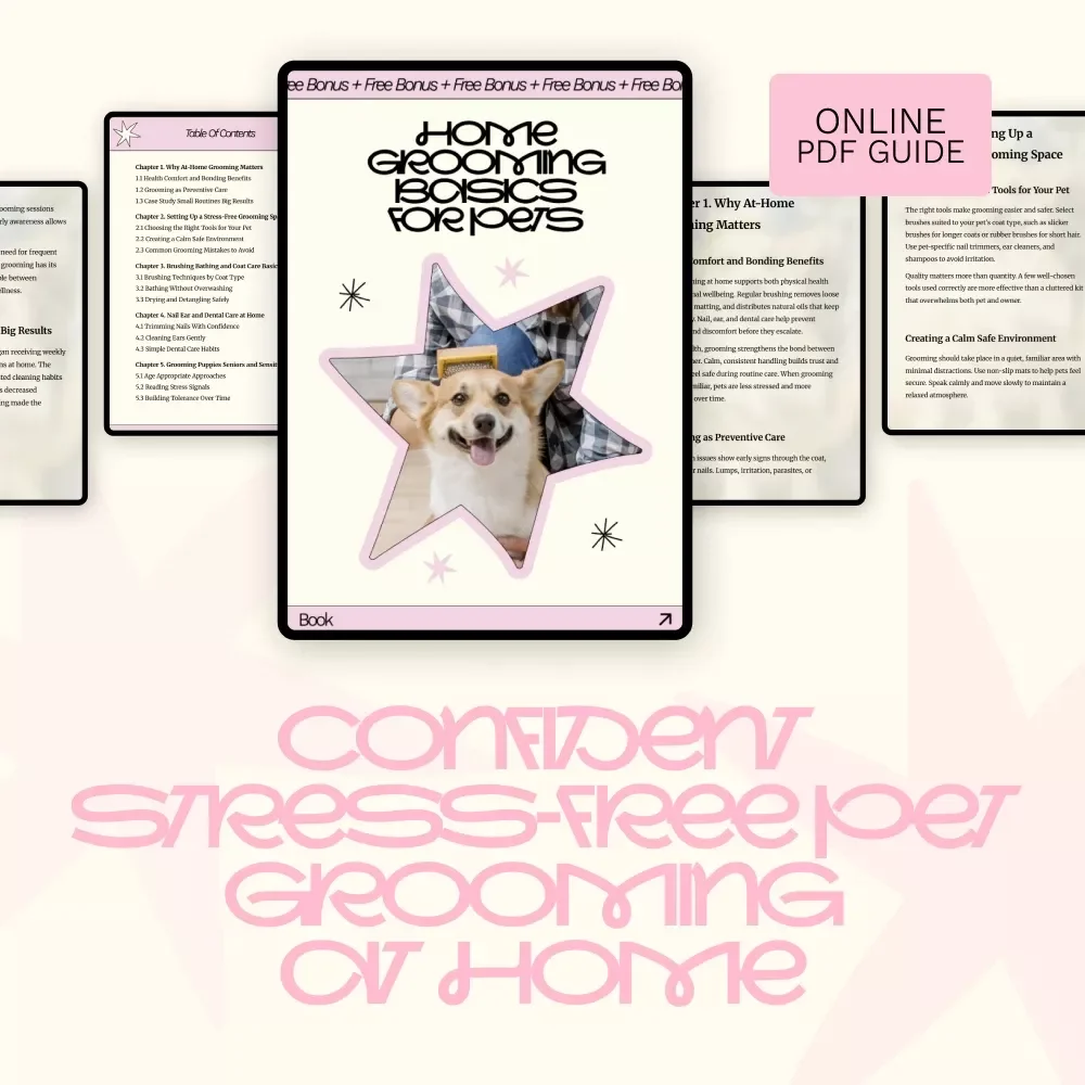 Home Grooming Basics for Pets – Easy Guide to Basic Pet Grooming at Home | Stress-Free Care Routine eBook for Dogs & Cats