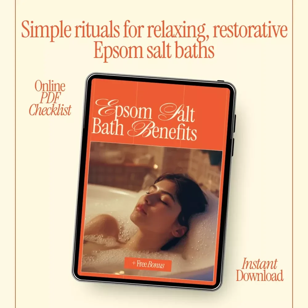 Epsom Salt Bath Benefits Checklist | Printable Self-Care Routine for Relaxation, Muscle Soothing & Wellness | Digital Download