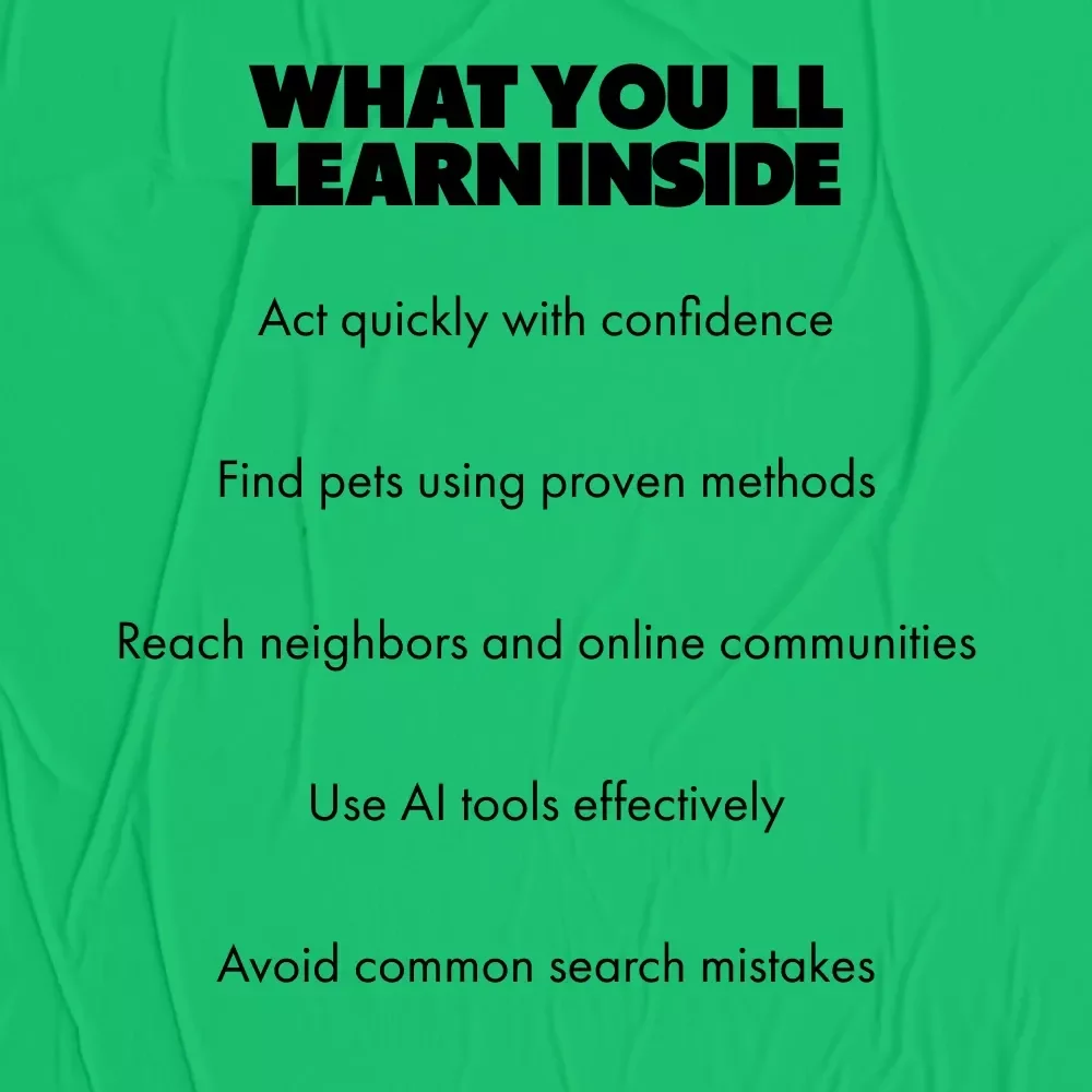 Quick Search Tips for Finding Lost Pets – Lost Pet Quick Search Tips eBook for Fast, Smart, Calm Pet Recovery