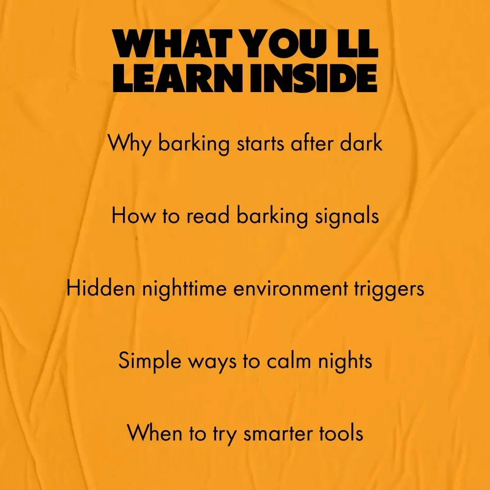 When the House Is Quiet but Your Dog Isn’t – Nighttime Barking Guide | why does my dog bark at night | Calm Evenings Digital Download