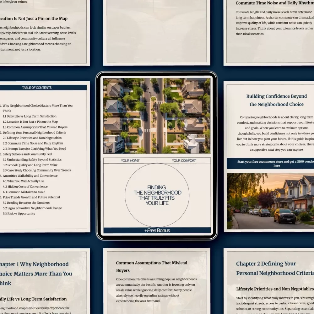 Finding the Neighborhood That Truly Fits Your Life – Smart Homebuyer eBook Guide on how to compare neighborhoods, Lifestyle Matching & Confident Location Decisions