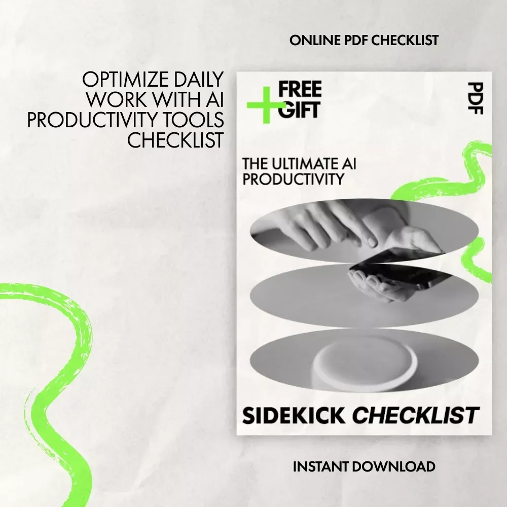 The Ultimate AI Productivity Sidekick Checklist – Smart Daily Workflow Planner, Digital Download for Finding the best ai assistant for productivity