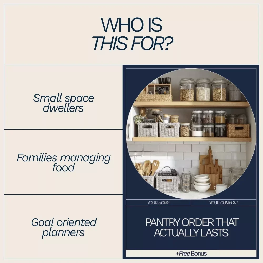 Pantry Order That Actually Lasts – A Practical eBook Guide on how to organize pantry efficiently for Busy Homes
