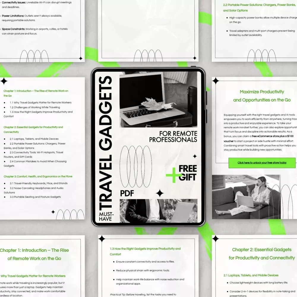 Must-Have Travel Gadgets for Remote Professionals | Ultimate Guide to Travel Gadgets for Remote Work, Digital Download for Digital Nomads & Location-Independent Careers