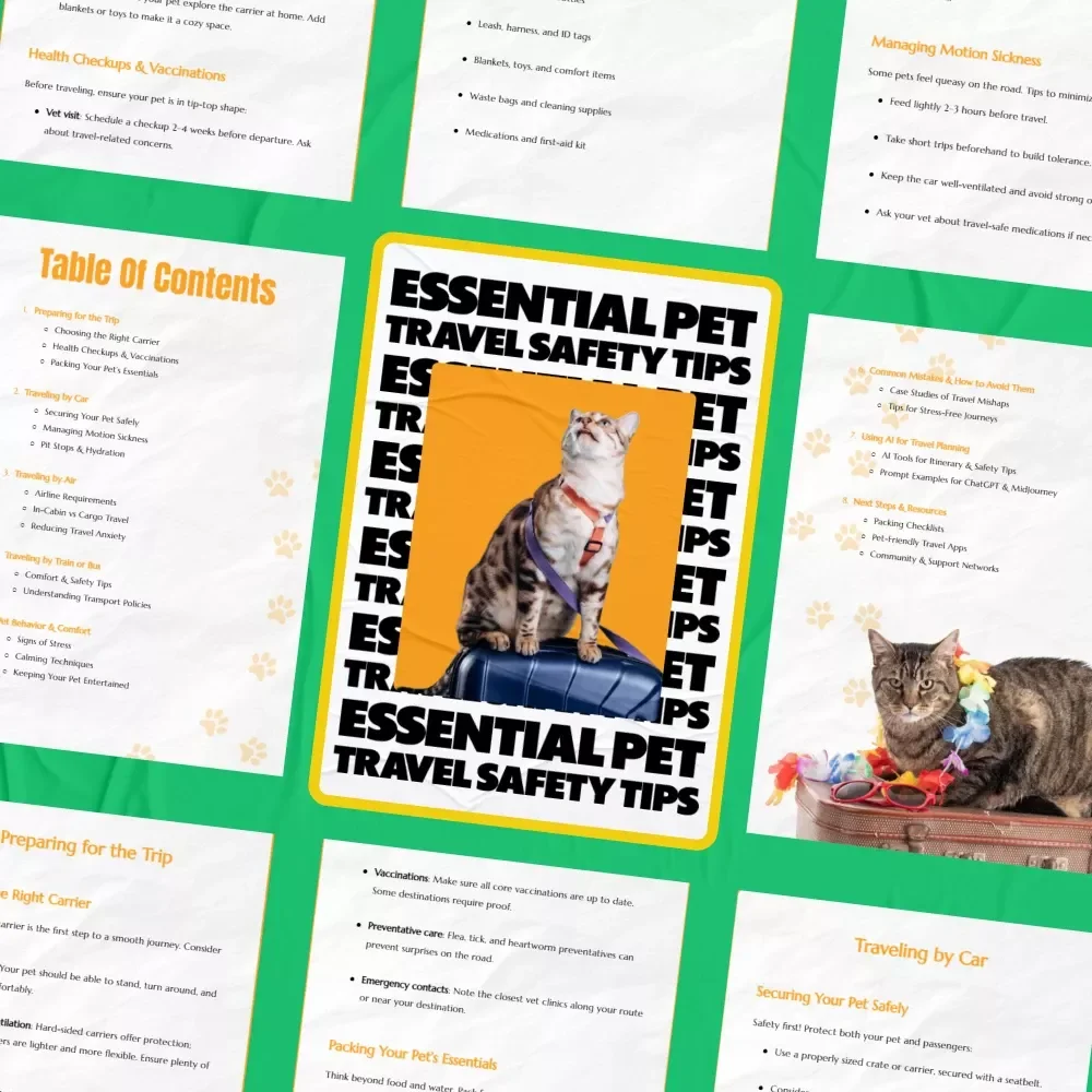 Essential Pet Travel Safety Tips | Digital eBook Guide for Stress-Free Trips with Pets