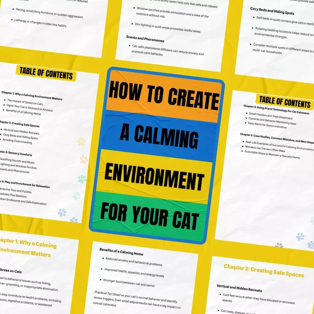 How to Create a Calming Environment for Your Cat | Cat Calming Environment Setup eBook | Stress-Free Home Guide for Happy Cats