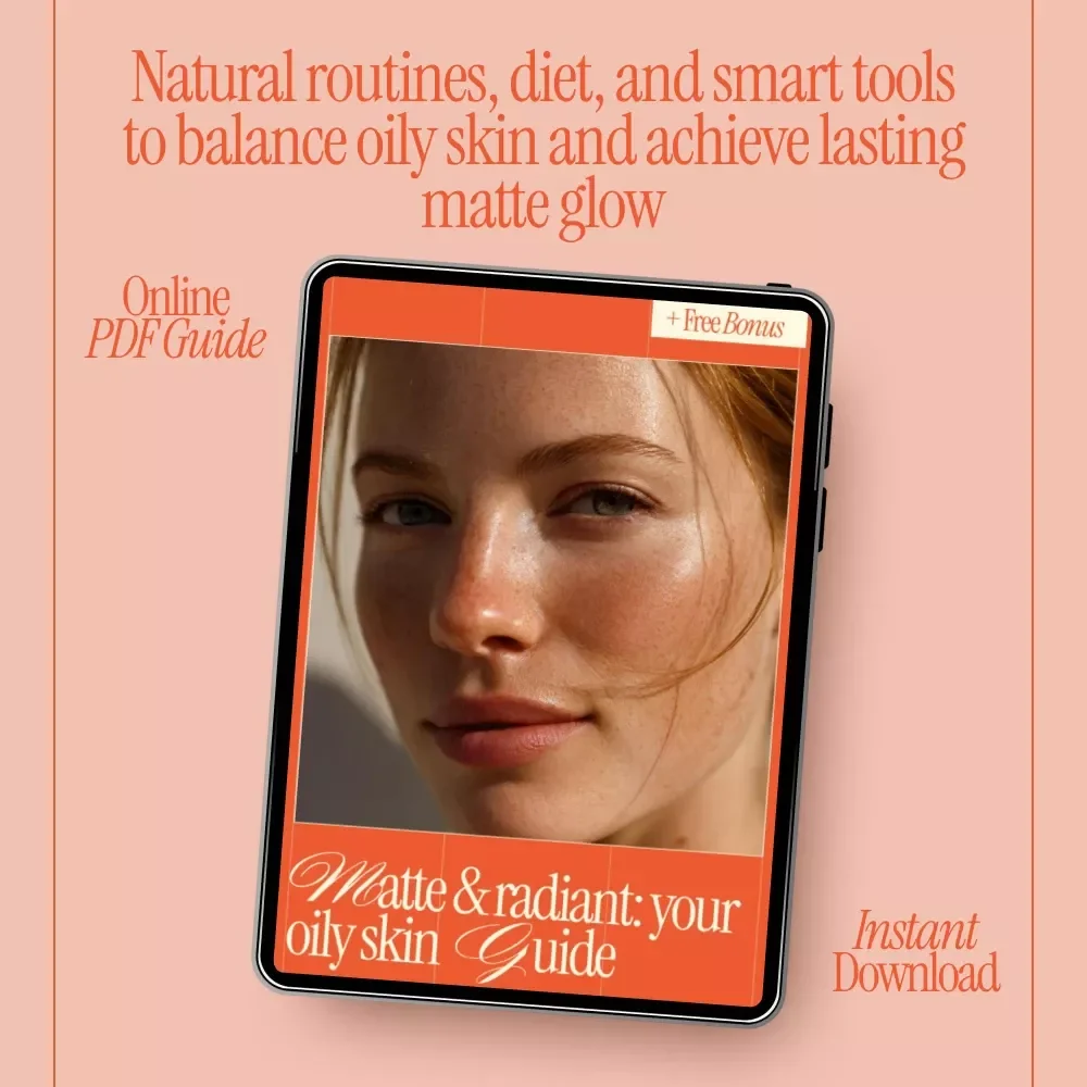 Matte & Radiant: Your Oily Skin Guide | Natural Skincare eBook with Tips for Managing Oily Skin Naturally, Daily Routines, Diet & AI Skin Tools