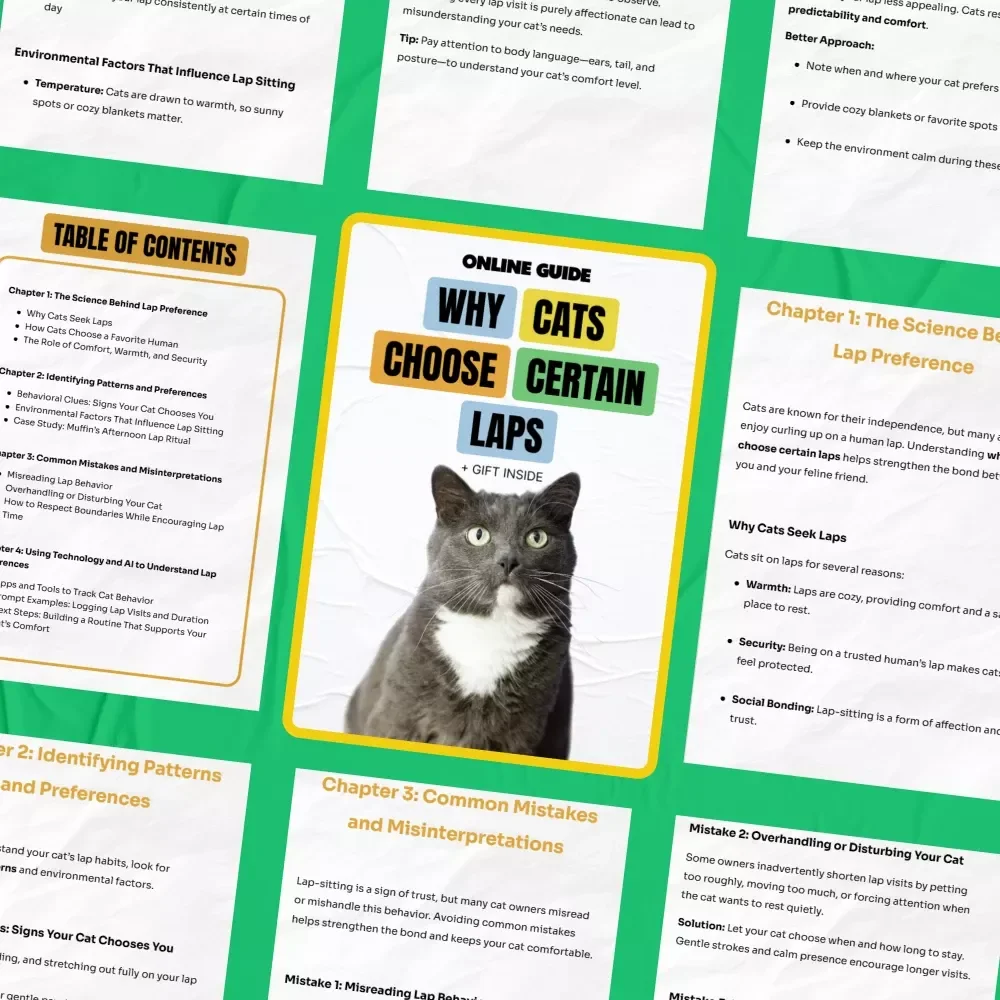 Why Cats Choose Certain Laps – A Cozy Cat Behavior Guide | Cat Lap Preference Explained | Digital Download for Curious Cat Parents
