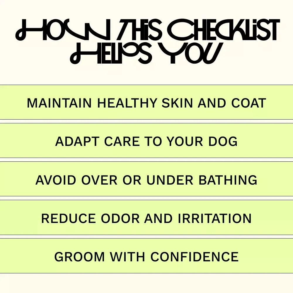 Dog Bath Frequency Guidelines | Easy Care Checklist for Healthy Skin & Coat | Printable Pet Grooming Routine for All Breeds