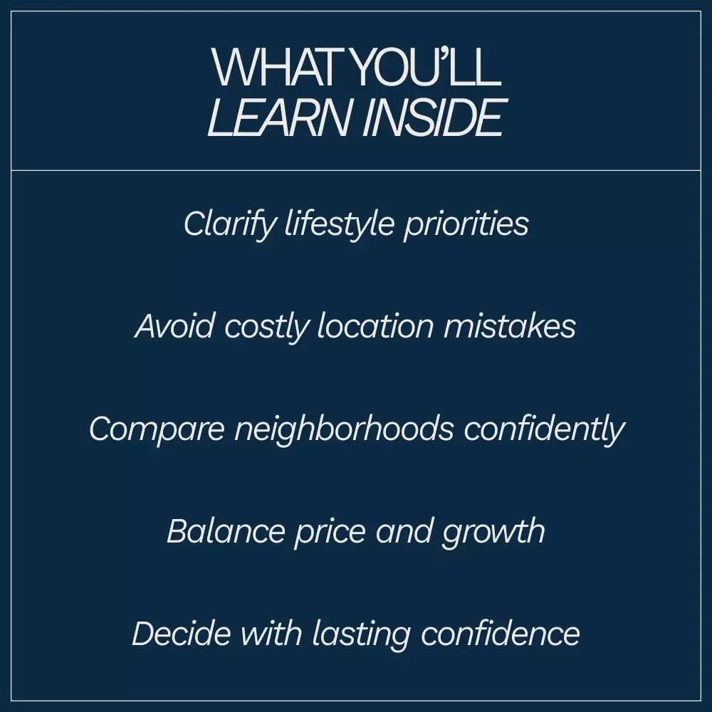 Finding the Neighborhood That Truly Fits Your Life – Smart Homebuyer eBook Guide on how to compare neighborhoods, Lifestyle Matching & Confident Location Decisions