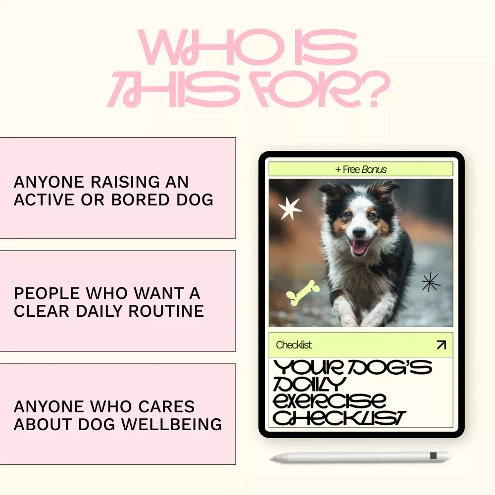 Your Dog’s Daily Exercise Checklist – Printable Dog Exercise Planner, Daily Dog Activity Guide, Digital Download for Happy & Healthy Dogs