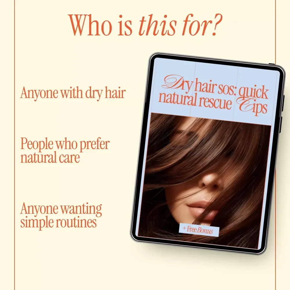 Dry Hair SOS: Quick Natural Rescue Tips | Printable Checklist for Natural Remedies for Dry Hair, Easy Daily Care & DIY Masks
